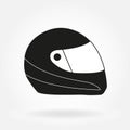 Motorcycle helmet. Racing helmet icon. Vector illustration